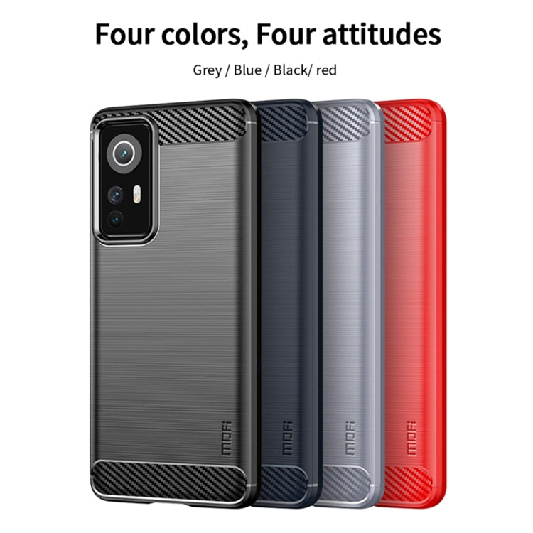 For Xiaomi 12 / 12X MOFI Gentleness Brushed Carbon Fiber Soft TPU Case(Black) - Xiaomi Cases by MOFI | Online Shopping South Africa | PMC Jewellery | Buy Now Pay Later Mobicred