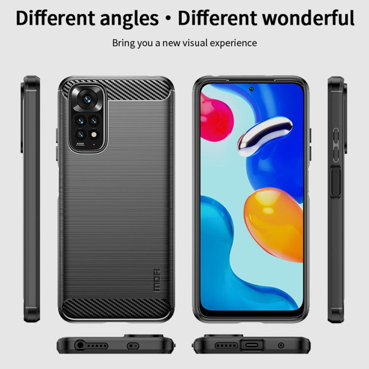 For Xiaomi Redmi Note 11 4G Global / Note 11S 4G MOFI Gentleness Brushed Carbon Fiber TPU Case(Black) - Xiaomi Cases by MOFI | Online Shopping South Africa | PMC TechLife | Buy Now Pay Later Mobicred
