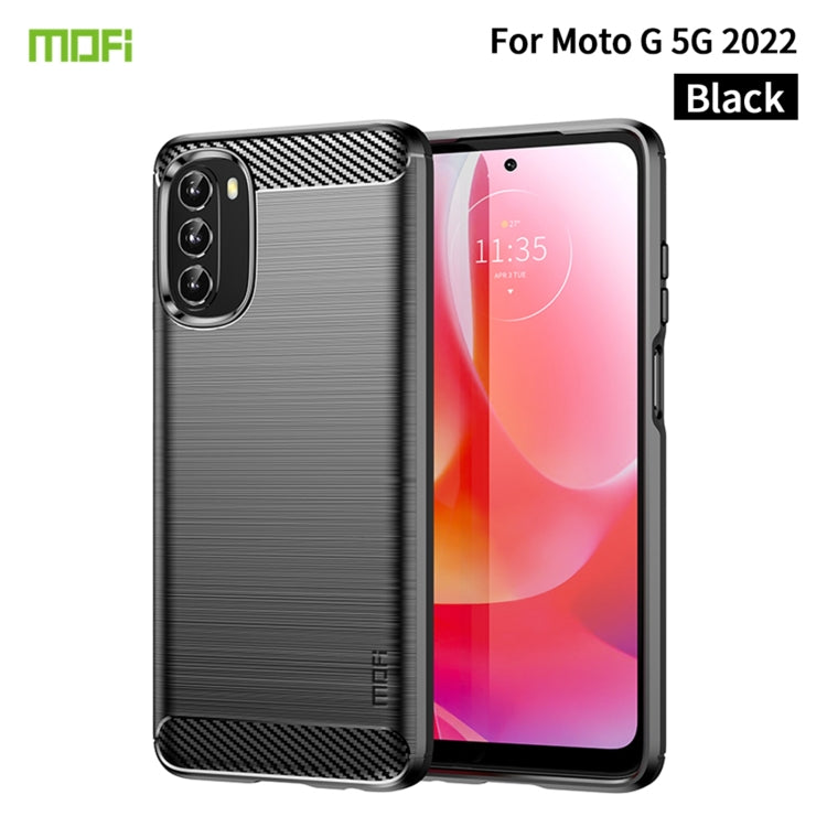 For Motorola Moto G 5G 2022 MOFI Gentleness Series Brushed Texture Carbon Fiber TPU Phone Case(Black) - Motorola Cases by MOFI | Online Shopping South Africa | PMC Jewellery