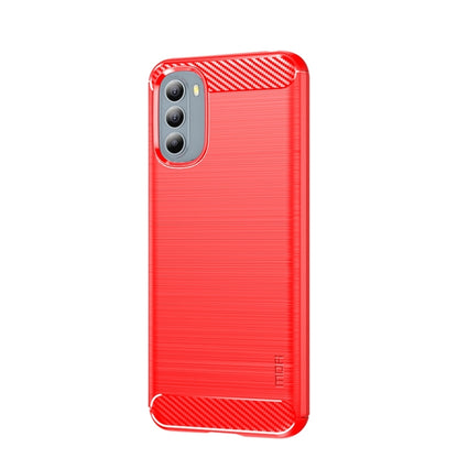 For Motorola Moto G31/G41 MOFI Gentleness Series Brushed Texture Carbon Fiber TPU Phone Case(Red) - Motorola Cases by MOFI | Online Shopping South Africa | PMC Jewellery