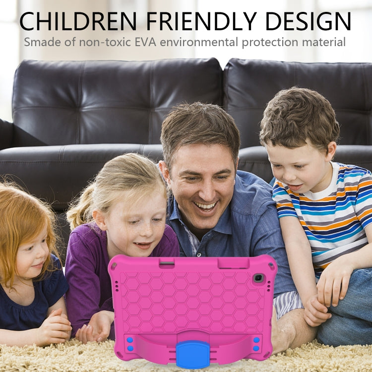 For Lenovo X306 / X606 / K10 Honeycomb EVA + PC Shockproof Tablet Case with Strap(Rose Red+Blue) - Lenovo by PMC TechLife | Online Shopping South Africa | PMC TechLife | Buy Now Pay Later Mobicred