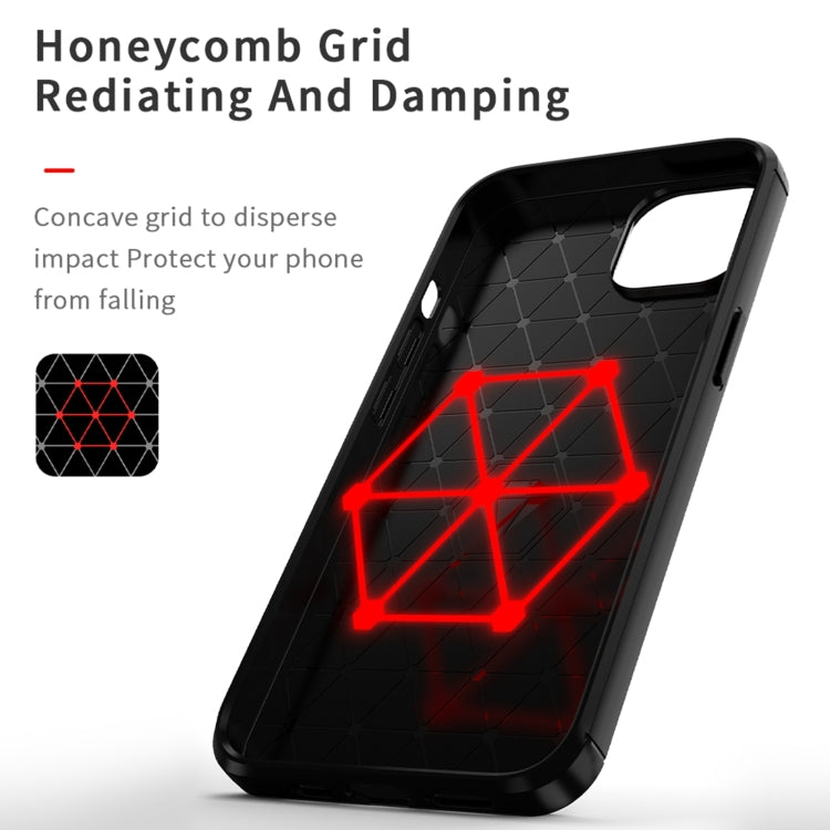 For iPhone 14 MOFI Gentleness Brushed Texture Carbon Fiber TPU Phone Case (Blue) - iPhone 14 Cases by MOFI | Online Shopping South Africa | PMC TechLife