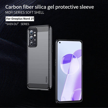 For OnePlus Nord 2T MOFI Gentleness Series Brushed Texture Carbon Fiber Soft TPU Case(Blue) - OnePlus Cases by MOFI | Online Shopping South Africa | PMC Jewellery