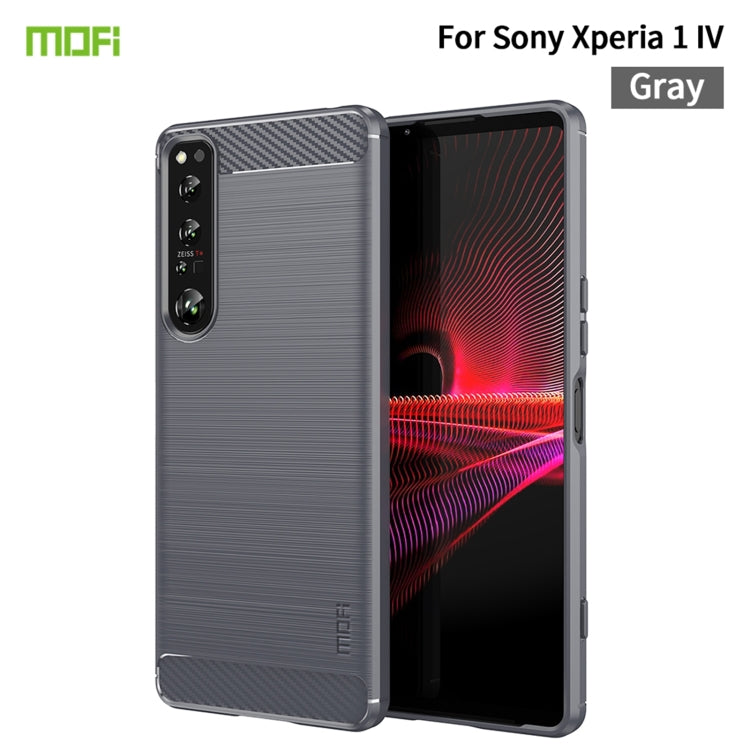 For Sony Xperia 1 IV MOFI Gentleness Series Brushed Texture Carbon Fiber Soft TPU Case(Gray) - Sony Cases by MOFI | Online Shopping South Africa | PMC Jewellery