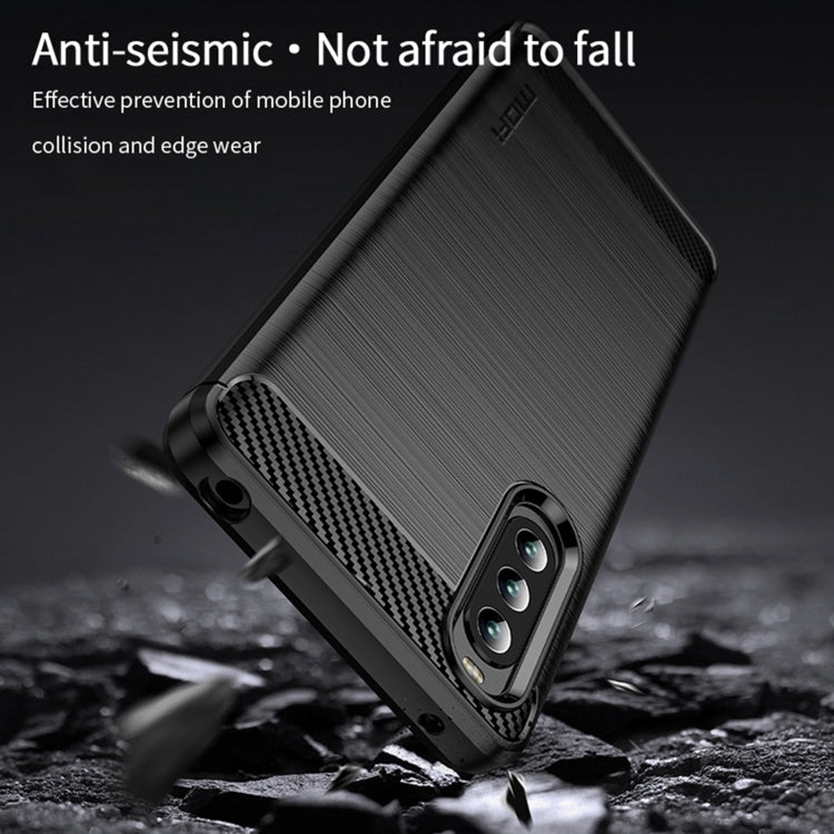 For Sony Xperia 10 IV MOFI Gentleness Series Brushed Texture Carbon Fiber Soft TPU Case(Black) - Sony Cases by MOFI | Online Shopping South Africa | PMC Jewellery