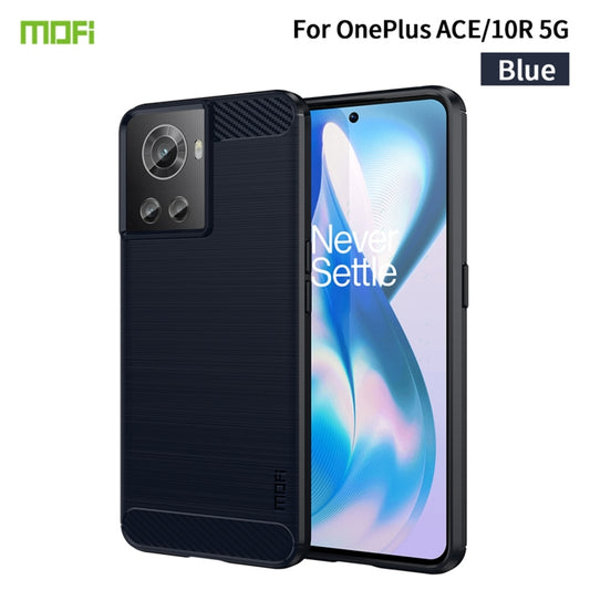 For OnePlus Ace / 10R 5G MOFI Gentleness Series Brushed Texture Carbon Fiber Soft TPU Case(Blue) - OnePlus Cases by MOFI | Online Shopping South Africa | PMC Jewellery