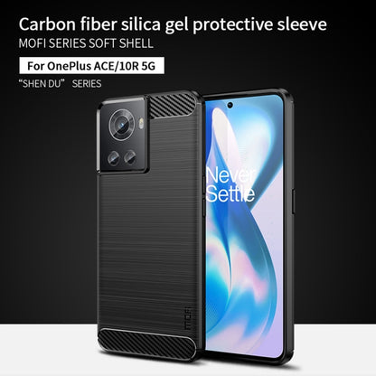 For OnePlus Ace / 10R 5G MOFI Gentleness Series Brushed Texture Carbon Fiber Soft TPU Case(Gray) - OnePlus Cases by MOFI | Online Shopping South Africa | PMC Jewellery