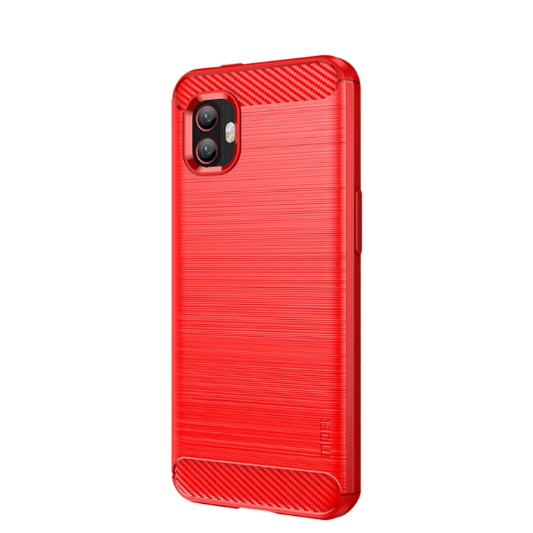 For Samsung Galaxy Xcover6 Pro / Xcover Pro 2 MOFI Gentleness Brushed Carbon Fiber Soft TPU Case(Red) -  by MOFI | Online Shopping South Africa | PMC Jewellery | Buy Now Pay Later Mobicred