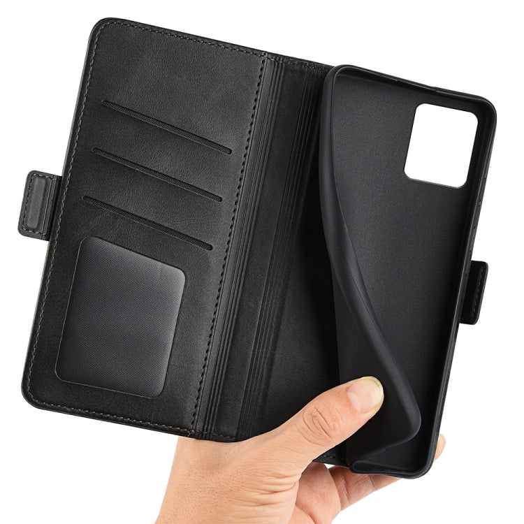 For Motorola Moto G32 Dual-side Magnetic Buckle Leather Phone Case(Black) - Motorola Cases by PMC TechLife | Online Shopping South Africa | PMC TechLife | Buy Now Pay Later Mobicred