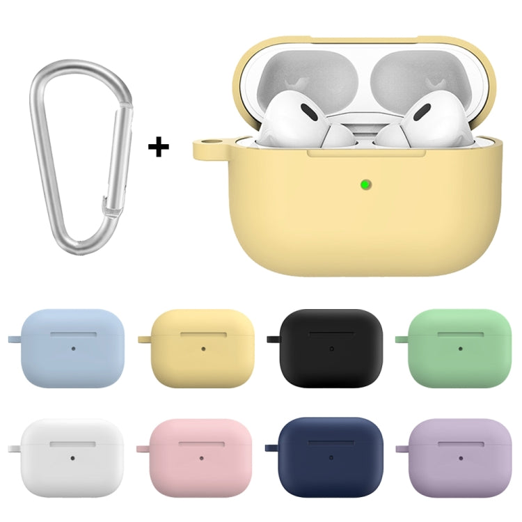 For Apple AirPods Pro 2 2022 ENKAY Thickened Silicone Protective Case with Keychain(Yellow) - For AirPods Pro 2 by ENKAY | Online Shopping South Africa | PMC Jewellery | Buy Now Pay Later Mobicred