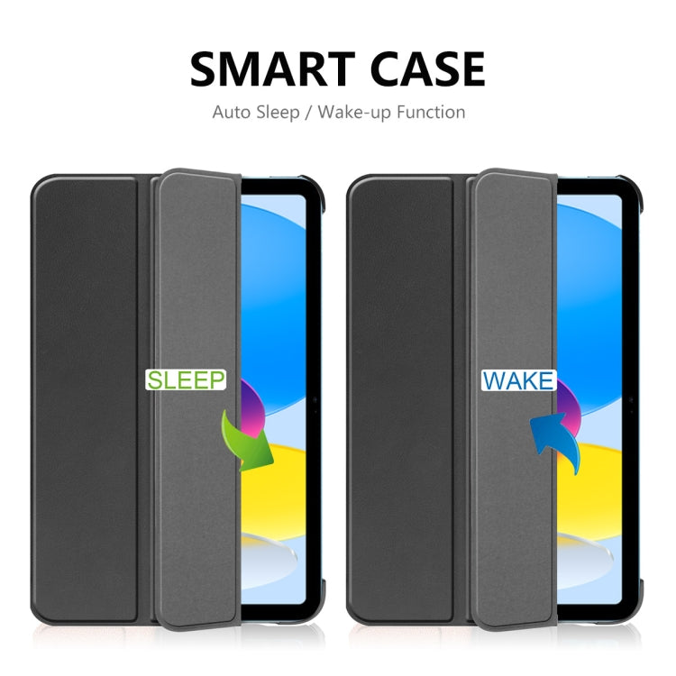 For iPad 2025 / 2022 ENKAY Tri-fold Custer Texture Leather Stand Smart Case(Black) - free shipping - PMc TechLife - Order now!
