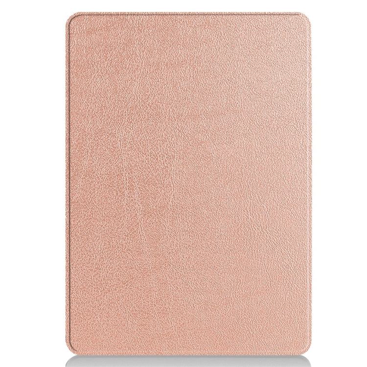 For Microsoft Surface Pro 9 JUNSUNMAY Custer Solid Color 3-Fold Stand Leather Tablet Case(Rose Gold) - Microsoft by JUNSUNMAY | Online Shopping South Africa | PMC Jewellery | Buy Now Pay Later Mobicred