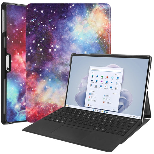 For Microsoft Surface Pro 9 JUNSUNMAY Custer Painted Stand Leather Tablet Case(Galaxy) - Microsoft by JUNSUNMAY | Online Shopping South Africa | PMC Jewellery | Buy Now Pay Later Mobicred