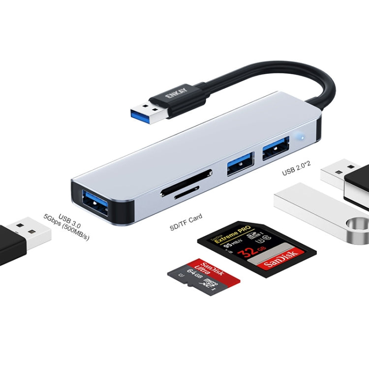 ENKAY Hat-Prince 5 in 1 Docking Station Adapter HUB SD/TF Card Reader, Interface:USB 3.0 - USB 3.0 HUB by ENKAY | Online Shopping South Africa | PMC Jewellery | Buy Now Pay Later Mobicred