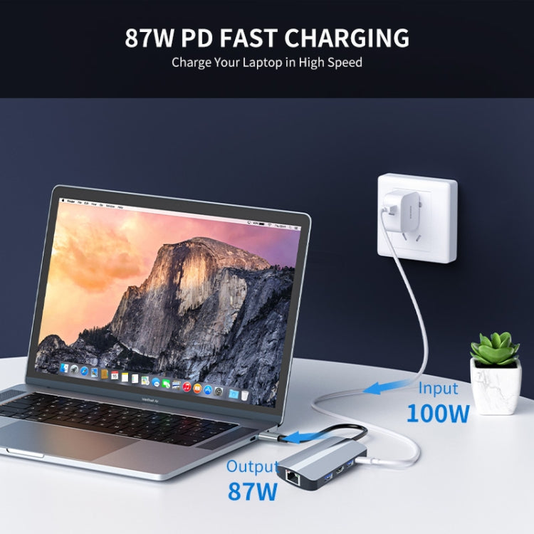 JUNSUNMAY 7 in 1 Multifunctional USB-C Hub Docking Station Adapter - - USB HUB by JUNSUNMAY | Online Shopping South Africa | PMC Jewellery | Buy Now Pay Later Mobicred