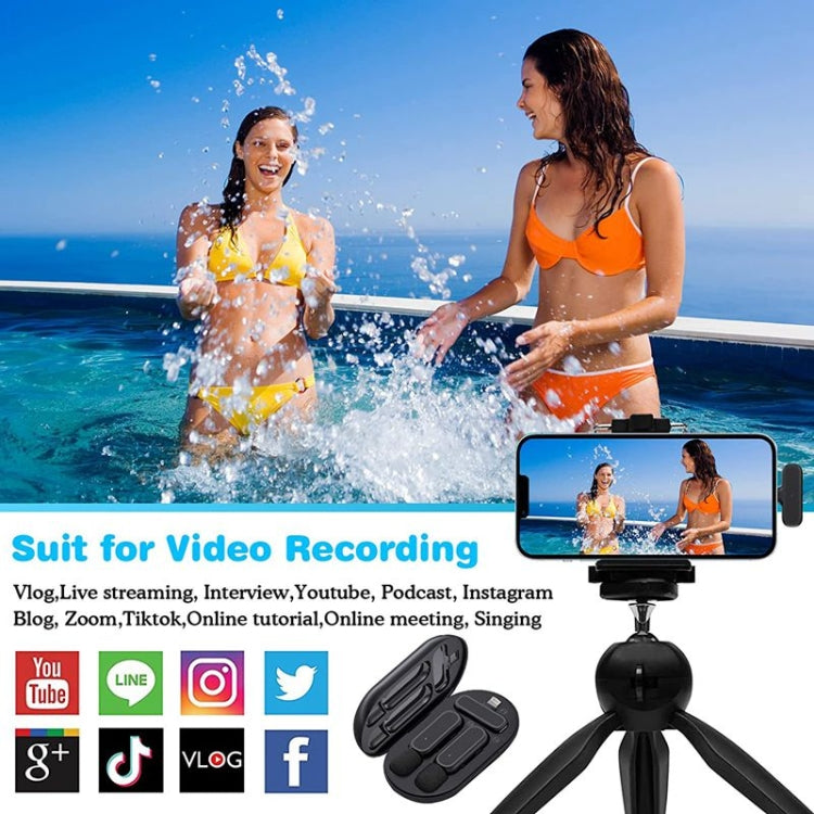 One by Two Wireless Lavalier Microphone Wireless Noise Reduction Microphone with Charging Case, Port: 8 Pin - Microphone by PMC TechLife | Online Shopping South Africa | PMC TechLife | Buy Now Pay Later Mobicred
