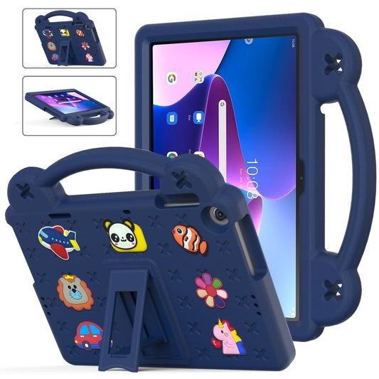 For Lenovo Tab M10 3rd Gen TB328FU / TB328XU 2022 10.1 Handle Kickstand Children EVA Shockproof Tablet Case(Navy Blue) - Lenovo by PMC Jewellery | Online Shopping South Africa | PMC Jewellery | Buy Now Pay Later Mobicred