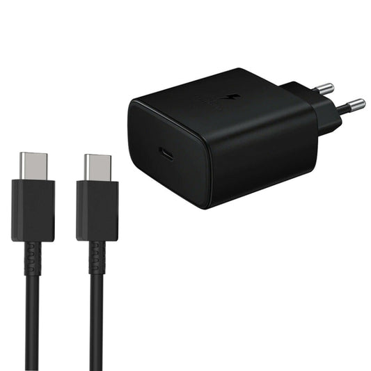 M135 45W USB-C / Type-C Port Fast Charger with 5A Type-C to Type-C Cable, EU Plug(Black) - USB Charger by PMC Jewellery | Online Shopping South Africa | PMC Jewellery | Buy Now Pay Later Mobicred