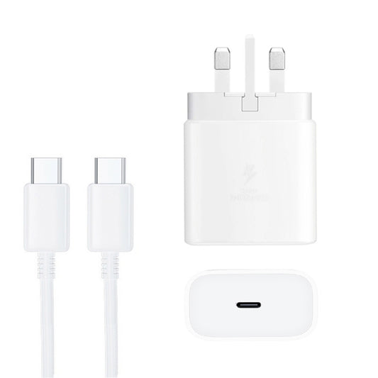 M135 45W USB-C / Type-C Port Fast Charger with 5A Type-C to Type-C Cable, UK Plug(White) - USB Charger by PMC Jewellery | Online Shopping South Africa | PMC Jewellery | Buy Now Pay Later Mobicred