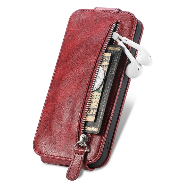 For Xiaomi 13 Lite Zipper Wallet Vertical Flip Leather Phone Case(Red) - 13 Lite Cases by PMC Jewellery | Online Shopping South Africa | PMC Jewellery | Buy Now Pay Later Mobicred