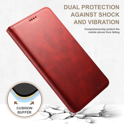 For Samsung Galaxy S24 Ultra 5G Suteni Calf Texture Horizontal Flip Leather Phone Case(Red) - Galaxy S24 Ultra 5G Cases by Suteni | Online Shopping South Africa | PMC Jewellery | Buy Now Pay Later Mobicred