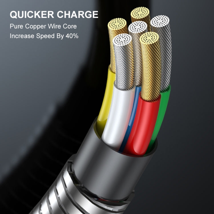 ENKAY ENK-CB132 USB to USB-C / Type-C Carbon Steel Hose Spring 6A Supper Fast Charging Data Cable, Length:2m(Black) - USB-C & Type-C Cable by ENKAY | Online Shopping South Africa | PMC TechLife | Buy Now Pay Later Mobicred