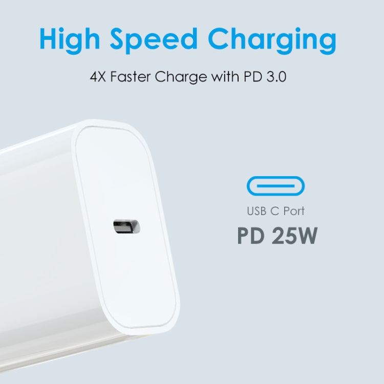 NORTHJO NOPD2501 PD 25W USB-C / Type-C Single Port Fast Charger, Plug Type:EU Plug(White) - USB Charger by NORTHJO | Online Shopping South Africa | PMC Jewellery | Buy Now Pay Later Mobicred