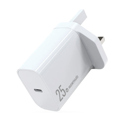 NORTHJO NOPD2501 PD 25W USB-C / Type-C Single Port Fast Charger, Plug Type:UK Plug(White) - USB Charger by NORTHJO | Online Shopping South Africa | PMC Jewellery | Buy Now Pay Later Mobicred