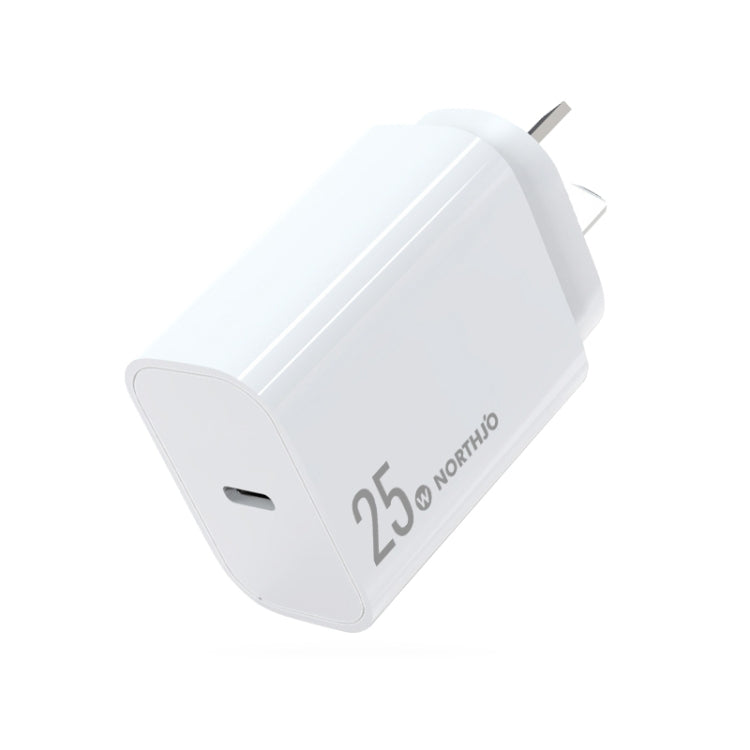 NORTHJO NOPD2501 PD 25W USB-C / Type-C Single Port Fast Charger, Plug Type:AU Plug(White) - free shipping - PMC Jewellery - Order now!
