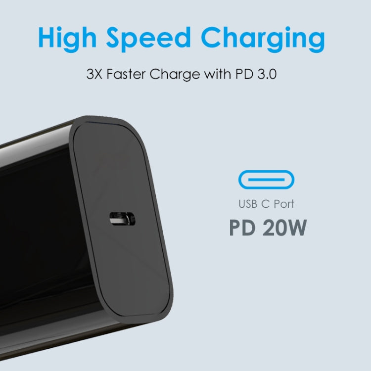 NORTHJO NOPD2001 PD 20W USB-C / Type-C Single Port Fast Charger, Plug Type:US Plug(Black) - USB Charger by NORTHJO | Online Shopping South Africa | PMC Jewellery | Buy Now Pay Later Mobicred