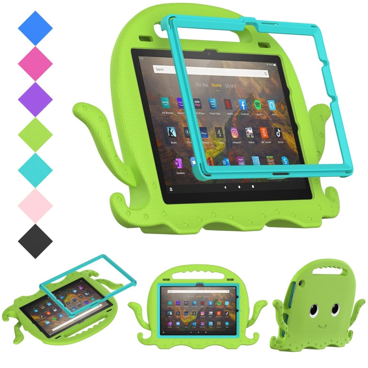 For Amazon Kindle Fire HD10 2021 Octopus Style EVA + PC Tablet Case with Strap(Grass Green) - Amazon by PMC TechLife | Online Shopping South Africa | PMC TechLife | Buy Now Pay Later Mobicred
