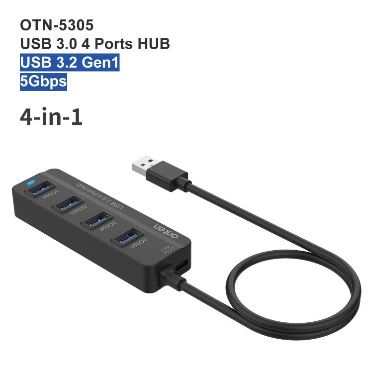 Onten 5305 4 in 1 USB3.0 4-Ports HUB Docking Station - USB 3.0 HUB by Onten | Online Shopping South Africa | PMC Jewellery | Buy Now Pay Later Mobicred