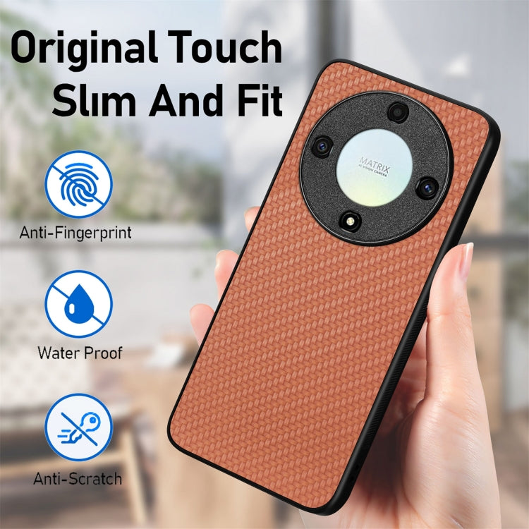 For Honor X9A Carbon Fiber Texture Leather Back Cover Phone Case(Blue) - Honor Cases by PMC TechLife | Online Shopping South Africa | PMC TechLife