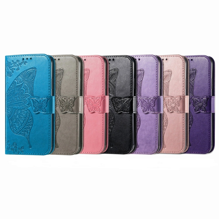 For Google Pixel 9 Butterfly Love Flower Embossed Leather Phone Case(Dark Purple) - Google Cases by PMC TechLife | Online Shopping South Africa | PMC TechLife | Buy Now Pay Later Mobicred