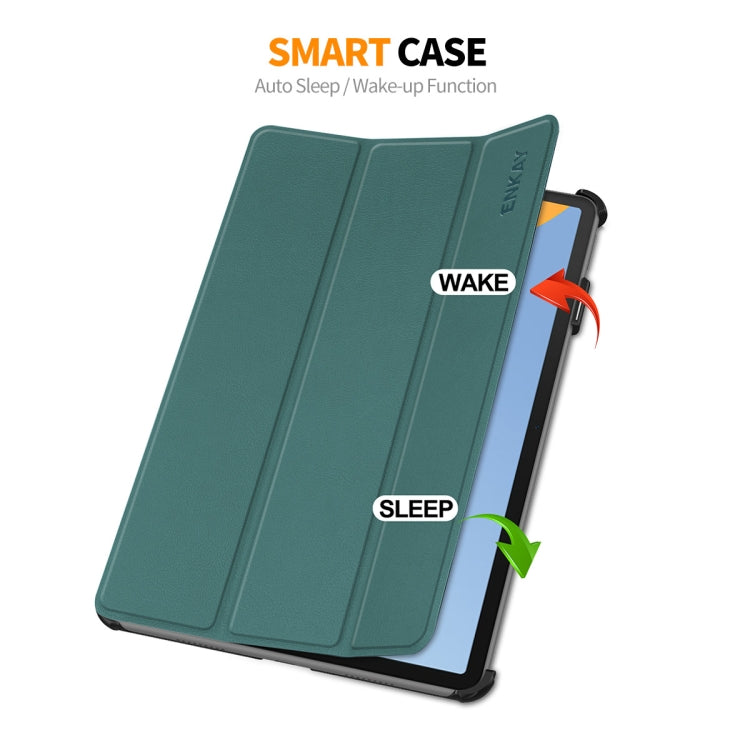 For Huawei MatePad 11 2023 ENKAY Tri-fold Custer Texture Leather Stand Smart Case(Black) - Huawei by ENKAY | Online Shopping South Africa | PMC TechLife | Buy Now Pay Later Mobicred