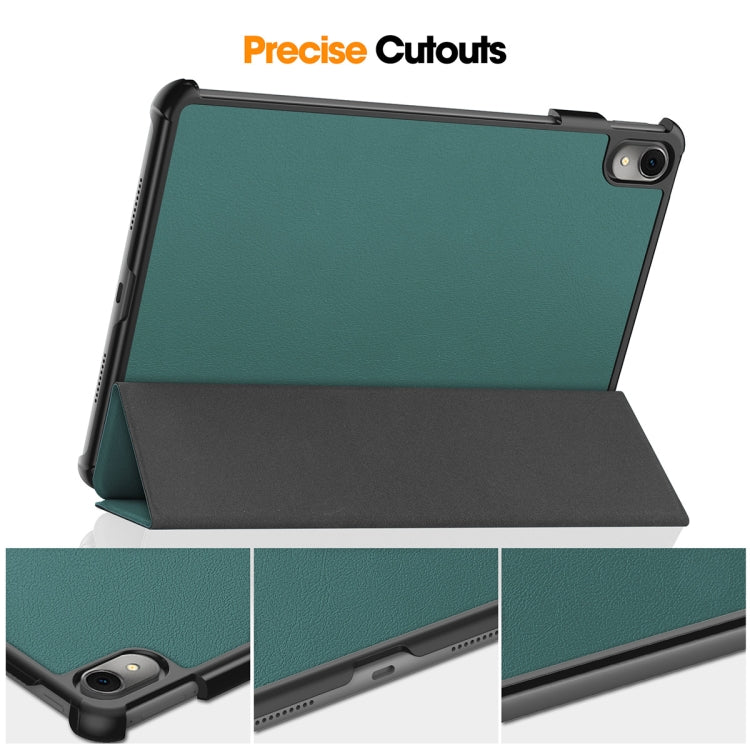 For Huawei MatePad 11 2023 ENKAY Tri-fold Custer Texture Leather Stand Smart Case(Black) - Huawei by ENKAY | Online Shopping South Africa | PMC TechLife | Buy Now Pay Later Mobicred