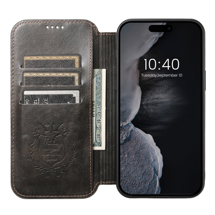 For iPhone 14 Plus Suteni J05 Leather Magnetic Magsafe Phone Case(Black) - iPhone 14 Plus Cases by Suteni | Online Shopping South Africa | PMC Jewellery | Buy Now Pay Later Mobicred