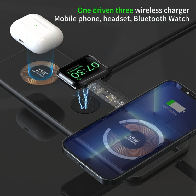 T06 Dual 15W Fast Charging Pad 3 in 1 Transparent Magnetic Phone Wireless Charger - Wireless Charger by PMC Jewellery | Online Shopping South Africa | PMC Jewellery | Buy Now Pay Later Mobicred