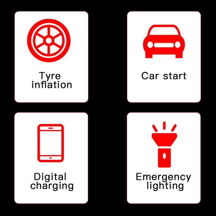 Ai8 Portable Multifunctional LCD Screen Emergency Power Supply 12V Car Start Air Pump(Red) - Inflatable Pump by PMC Jewellery | Online Shopping South Africa | PMC Jewellery