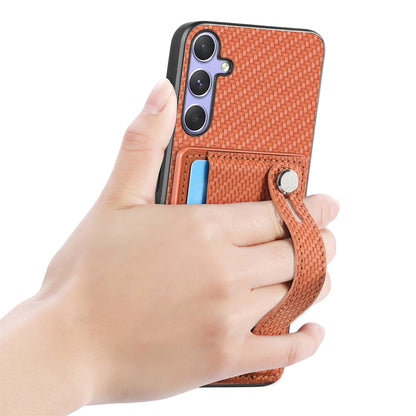 For Samsung Galaxy S25 5G Wristband Kickstand Wallet Back Phone Case with Tool Knife(Brown) - Galaxy S25 5G Cases by PMC Jewellery | Online Shopping South Africa | PMC Jewellery | Buy Now Pay Later Mobicred