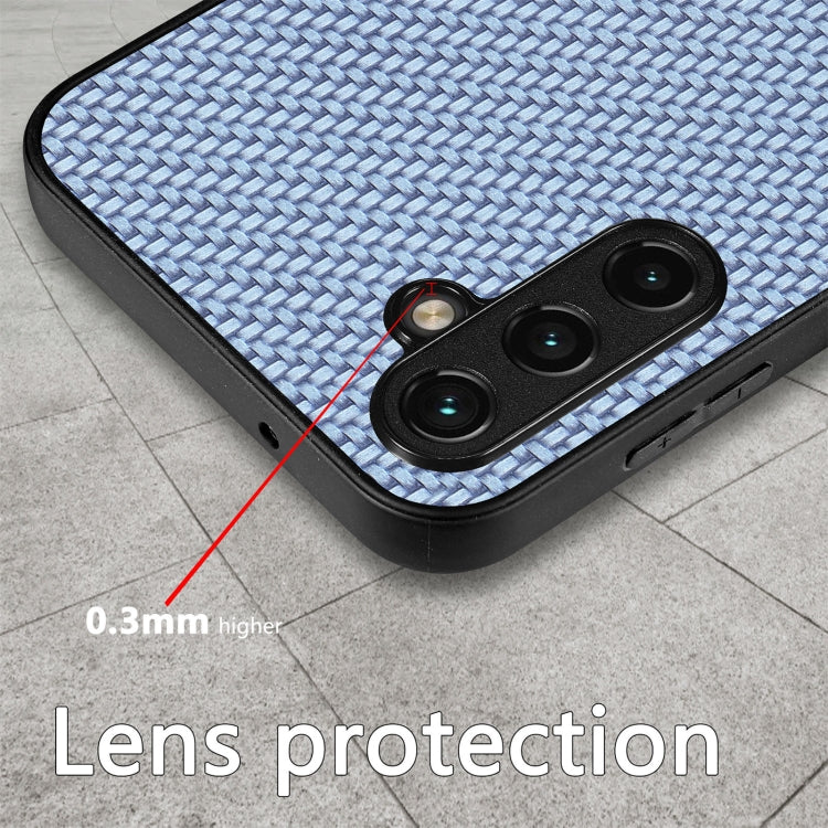 For Samsung Galaxy S25 5G Carbon Fiber Texture Leather Back Cover Phone Case(Khaki) - Galaxy Phone Cases by PMC Jewellery | Online Shopping South Africa | PMC Jewellery | Buy Now Pay Later Mobicred