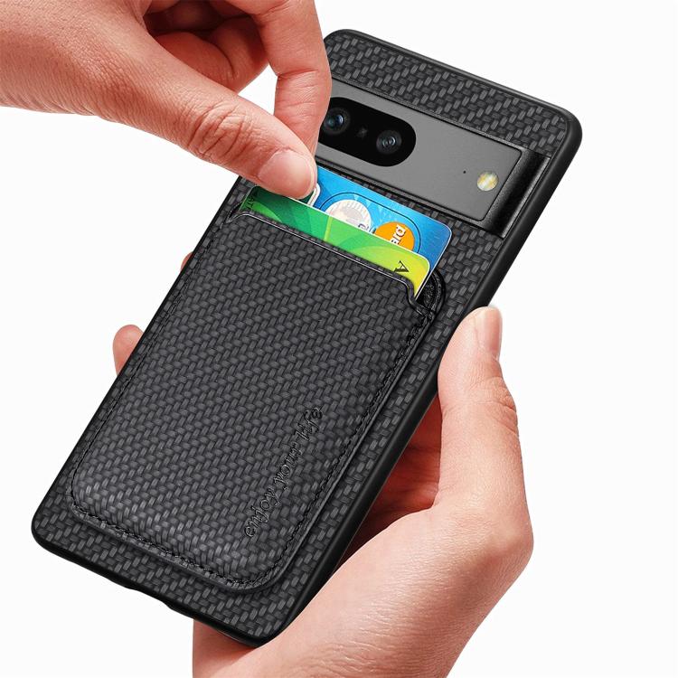 For Google Pixel 7 Pro Carbon Fiber Leather Card Magsafe Phone Case(Blue) - free shipping - PMC TechLife - Order now!