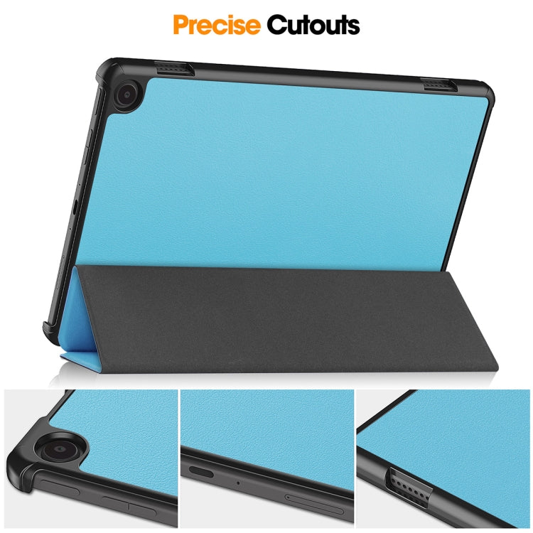 For Amazon Fire Max 11 ENKAY Tri-fold Custer Texture Leather Smart Tablet Case(Black) - Amazon by ENKAY | Online Shopping South Africa | PMC TechLife | Buy Now Pay Later Mobicred