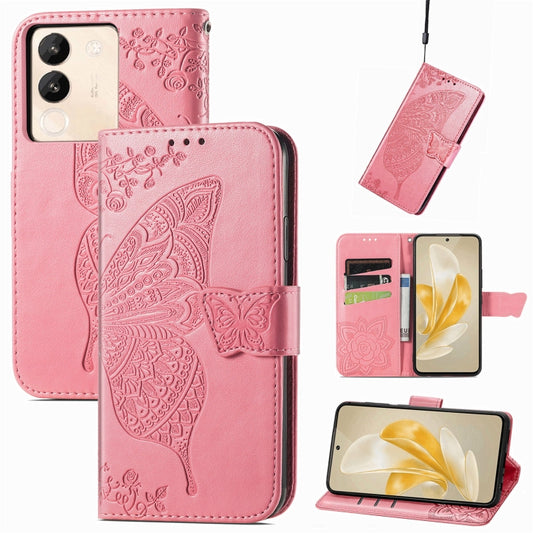 For vivo X100 Butterfly Love Flower Embossed Leather Phone Case(Pink) - X100 Cases by imak | Online Shopping South Africa | PMC Jewellery | Buy Now Pay Later Mobicred