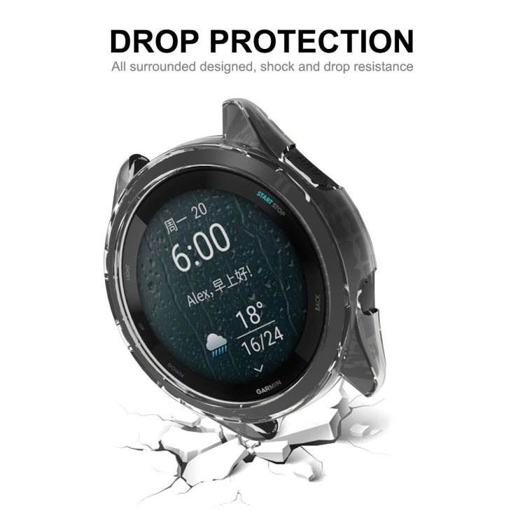 For Garmin Forerunner 265S ENKAY Hat-Prince Transparent TPU Frame Drop Protection Case(Grey) - Watch Cases by ENKAY | Online Shopping South Africa | PMC TechLife | Buy Now Pay Later Mobicred