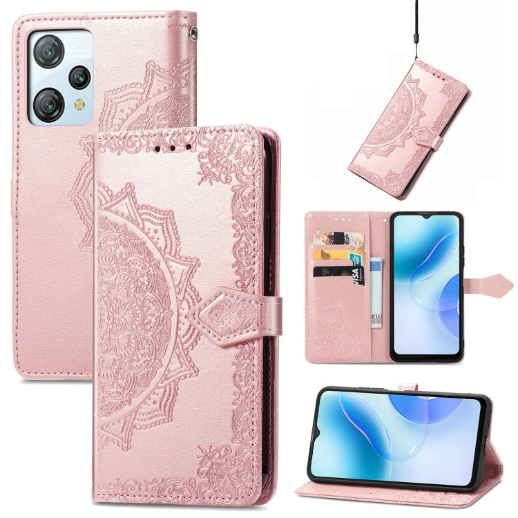 For Blackview A53 Mandala Flower Embossed Leather Phone Case(Rose Gold) - More Brand by PMC TechLife | Online Shopping South Africa | PMC TechLife