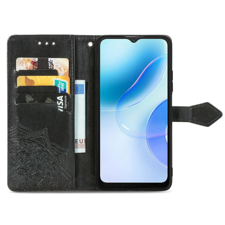 For Blackview A53 Mandala Flower Embossed Leather Phone Case(Black) - More Brand by PMC TechLife | Online Shopping South Africa | PMC TechLife | Buy Now Pay Later Mobicred