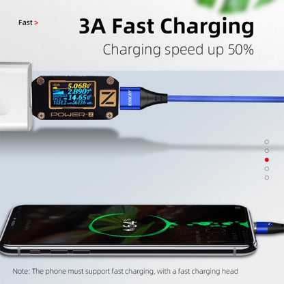 ENKAY 3A USB to 8 Pin Magnetic Fast Charging Data Cable with LED Light, Length:2m(Silver) - Charging Cable & Head by ENKAY | Online Shopping South Africa | PMC Jewellery | Buy Now Pay Later Mobicred