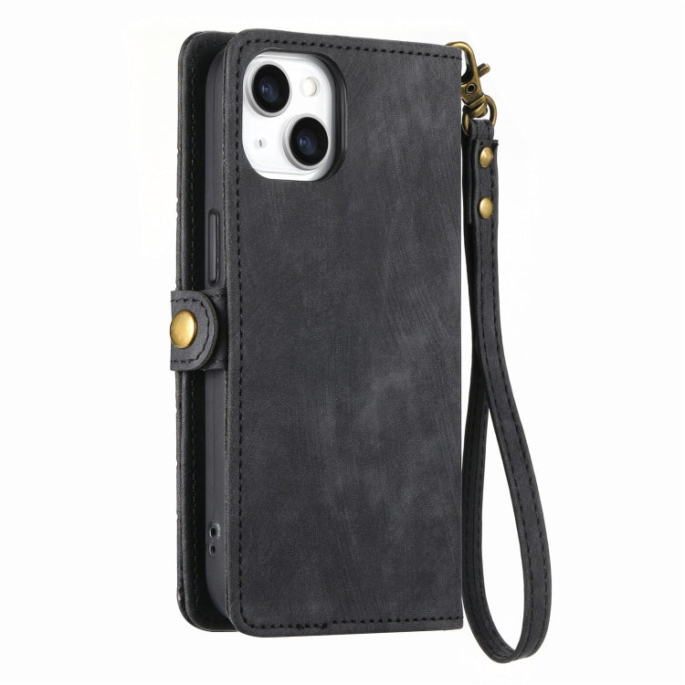 For iPhone 11 Geometric Zipper Wallet Side Buckle Leather Phone Case(Black) - free shipping - PMC TechLife - Order now!