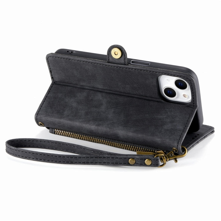 For iPhone 11 Geometric Zipper Wallet Side Buckle Leather Phone Case(Black) - free shipping - PMC TechLife - Order now!